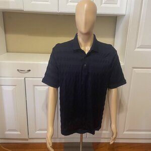 Hart Schaffner Marx Men XL Blue Polo Shirt Pullover 3 Button Short Sleeve Cotton